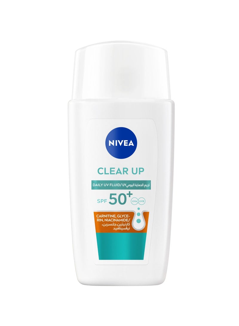 Nivea Clear Up Daily Uv Fluid SPF50+ Face Sunscreen With Carnitine - Image 1